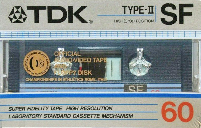 Compact Cassette TDK SF 60 "87 Championships in Athletics Rome, Italy" Type II Chrome 1986 Europe