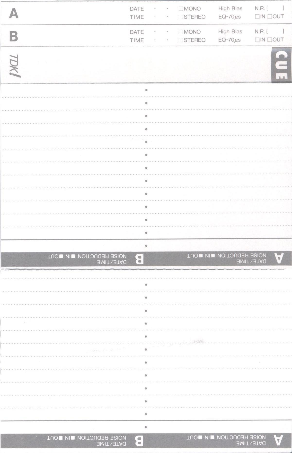 Compact Cassette TDK CUE 54 "CUE-54BK" Type II Chrome 1989 Japan