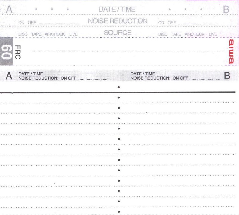 Compact Cassette Aiwa FRC 60 "SE Super Excellent" Type I Normal 1988 Worldwide