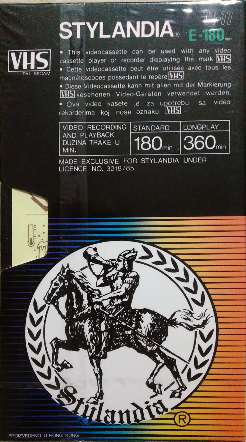 VHS, Video Home System Stylandia 180 "VT-77" Type I Normal Europe