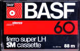 Compact Cassette BASF Ferro Super LH 60 "Rectangular Window" Type I Normal 1978 Germany