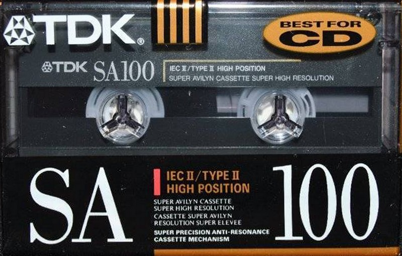 Compact Cassette TDK SA 100 "SA100" Type II Chrome 1991 North America