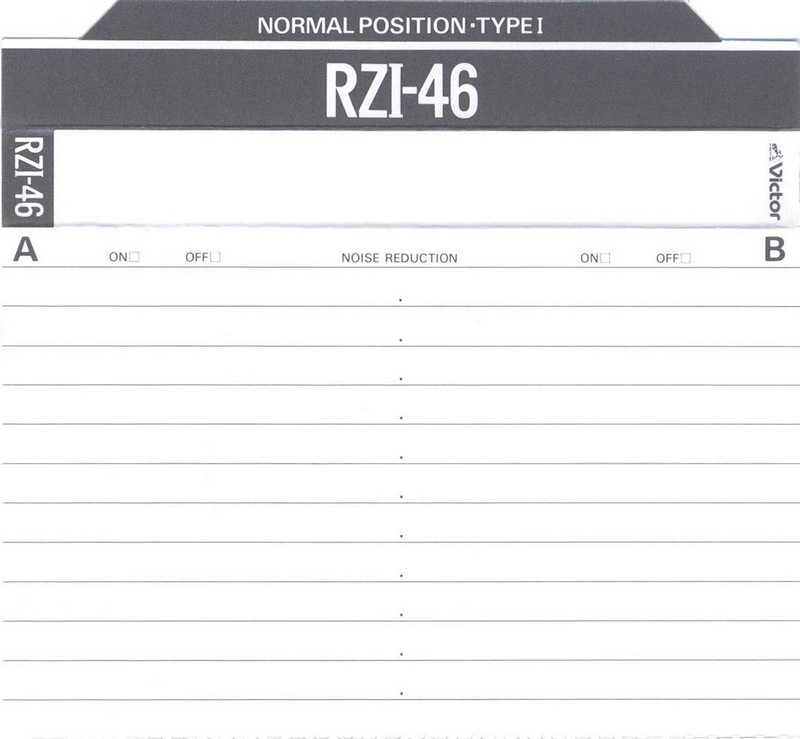Compact Cassette Victor RZI 46 "RZ1-46" Type I Normal 1989 Japan