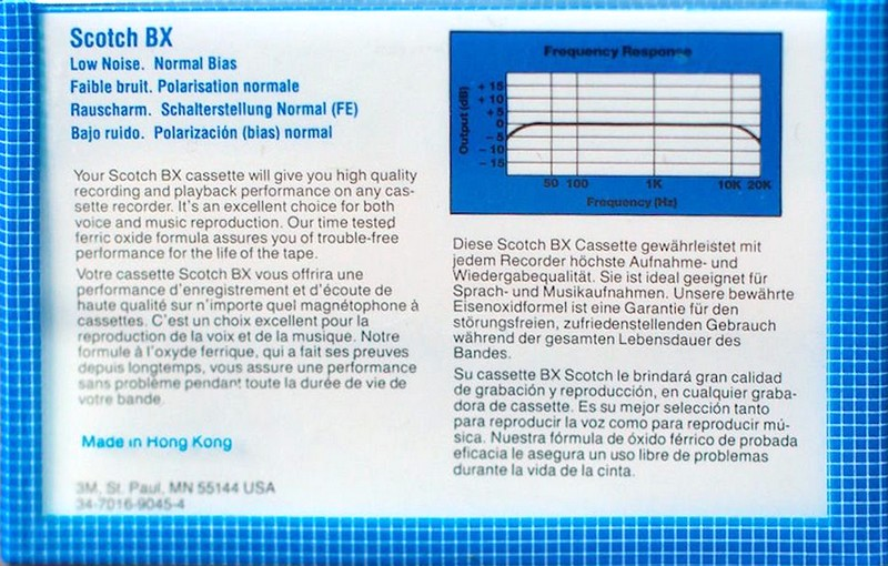Compact Cassette Scotch BX 90 Type I Normal 1982 Europe