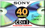 Compact Cassette Sony CDit I 40 Type I Normal 1992 North America