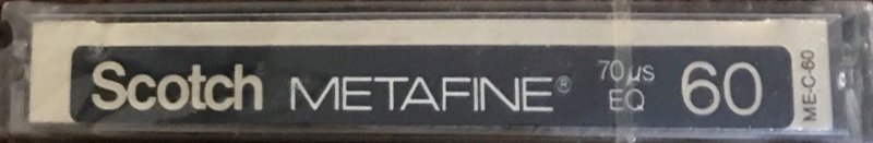 Compact Cassette Scotch Metafine 60 Type IV Metal 1981 USA