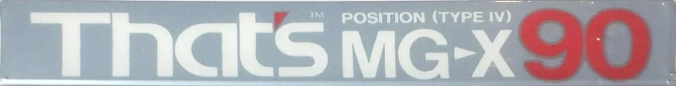 Compact Cassette Thats MG-X 90 Type IV Metal 1987 Europe