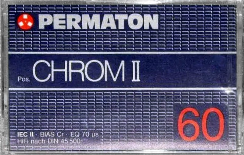 Compact Cassette Permaton Chrom II 60 Type II Chrome Europe