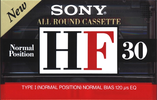 Compact Cassette Sony HF 30 Type I Normal 1993 Japan