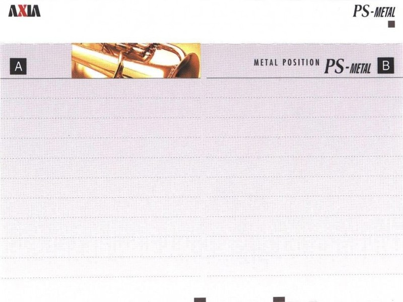 Compact Cassette AXIA PS-Metal 60 "PSMH 60" Type IV Metal 1996 Japan
