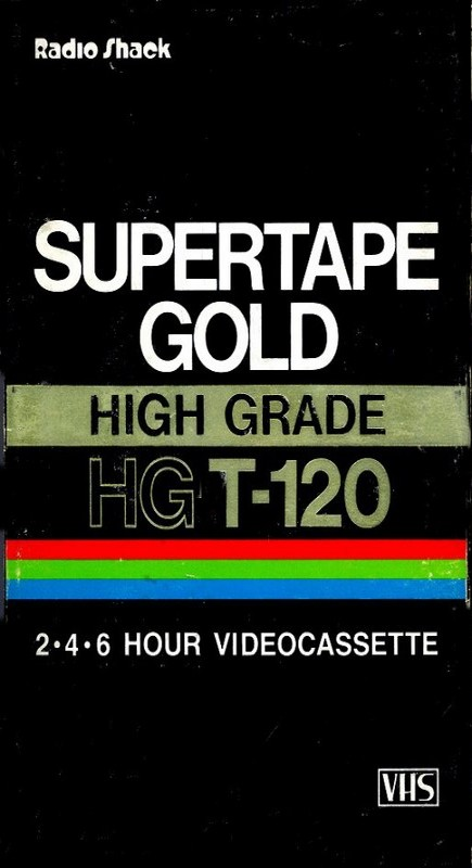 VHS, Video Home System Radio Shack Supertape Gold 120 "HG T-120" Type I Normal USA