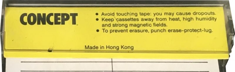 Compact Cassette Concept 90 Type I Normal 1984 Hong Kong