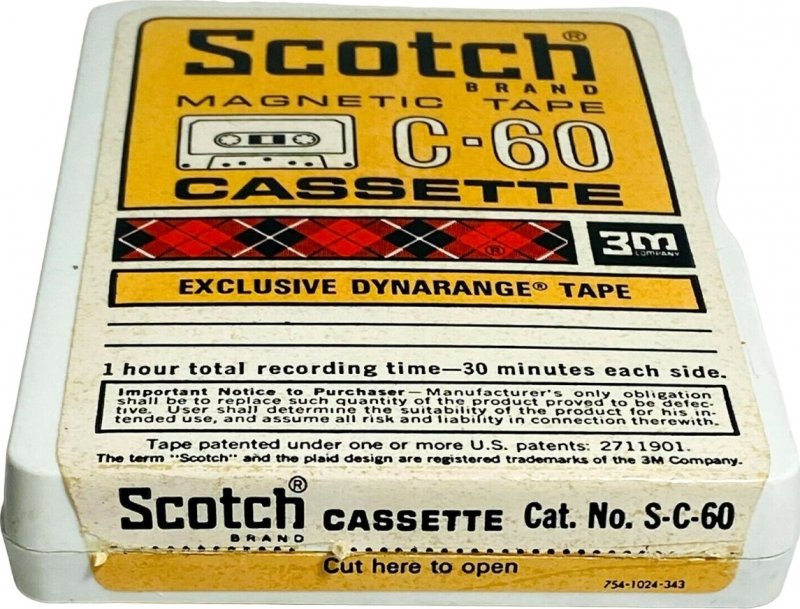Compact Cassette Scotch Dynarange 60 Type I Normal 1970 USA