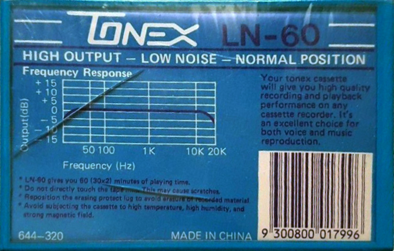 Compact Cassette Tonex LN 60 Type I Normal China