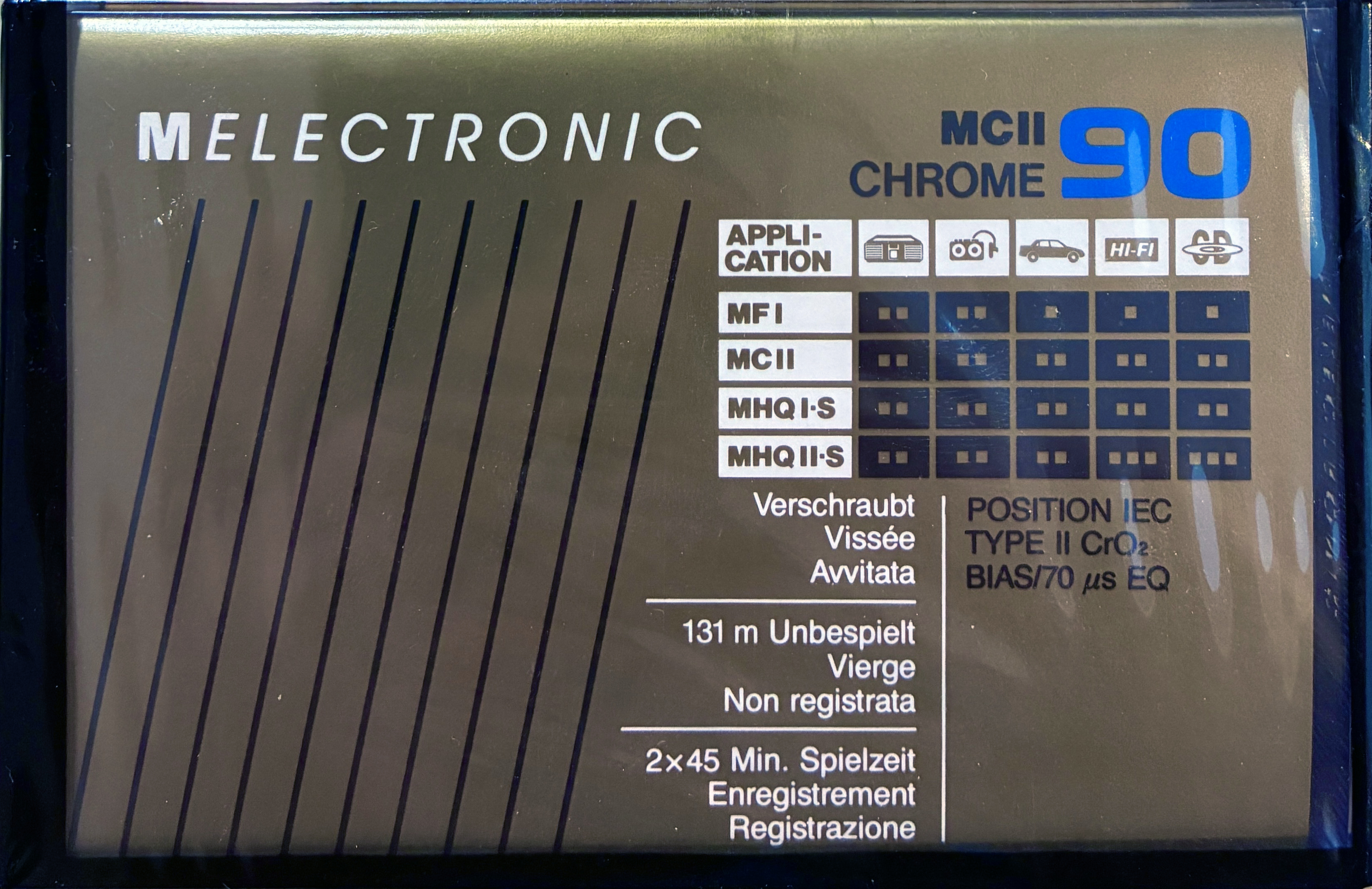 Compact Cassette Melectronic MC II 90 Type II Chrome 1987 Switzerland