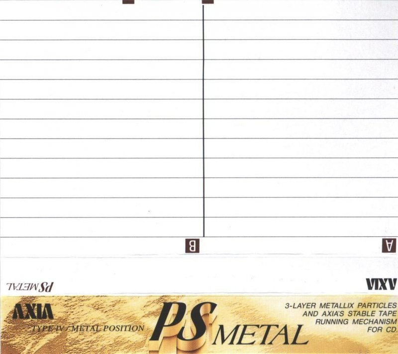 Compact Cassette AXIA PS-Metal 70 "PSMF 70" Type IV Metal 1993 Japan