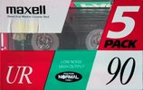 5 pack Maxell UR 90 Type I Normal 1991 Europe