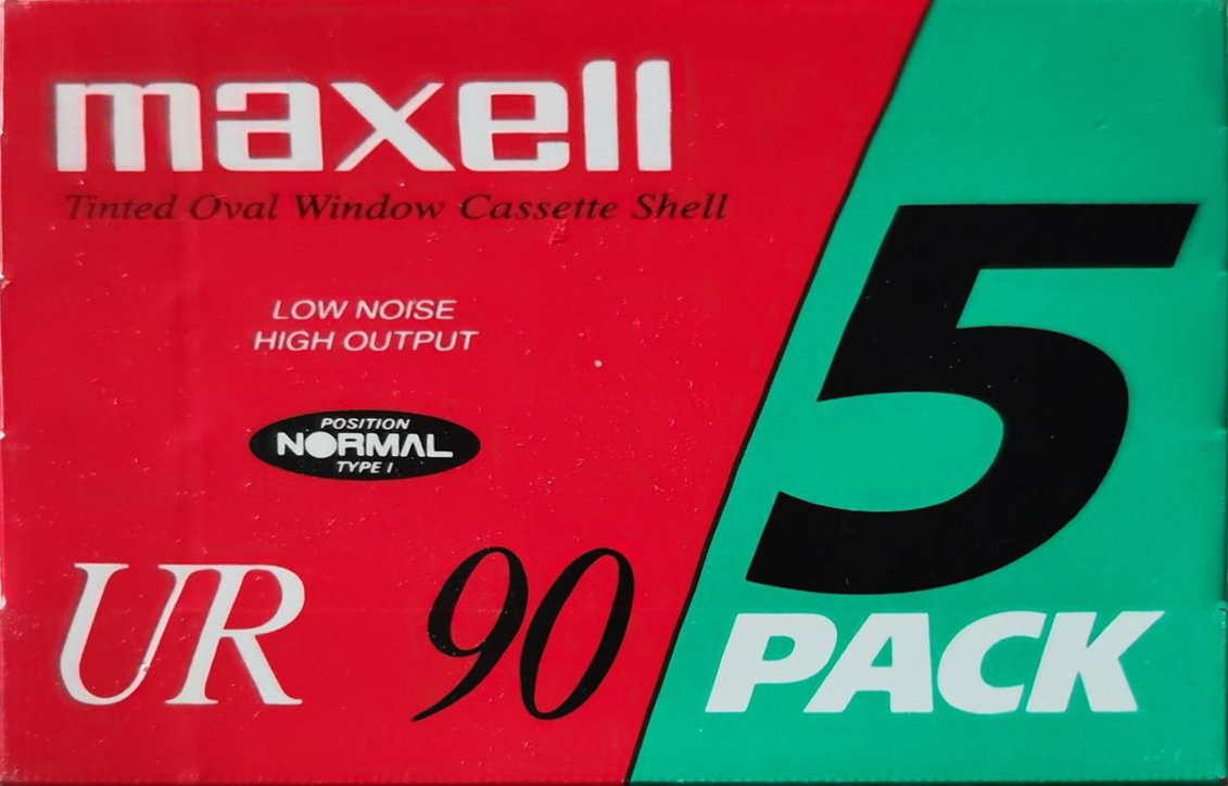 5 pack Maxell UR 90 Type I Normal 1991 Europe