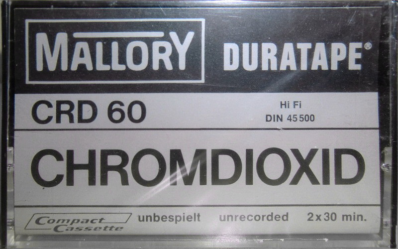 Compact Cassette Mallory CRD 60 "Duratape" Type II Chrome Europe