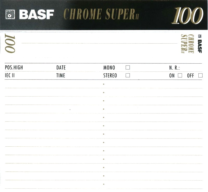 Compact Cassette BASF Chrome Super II 100 Type II Chrome 1993 Germany