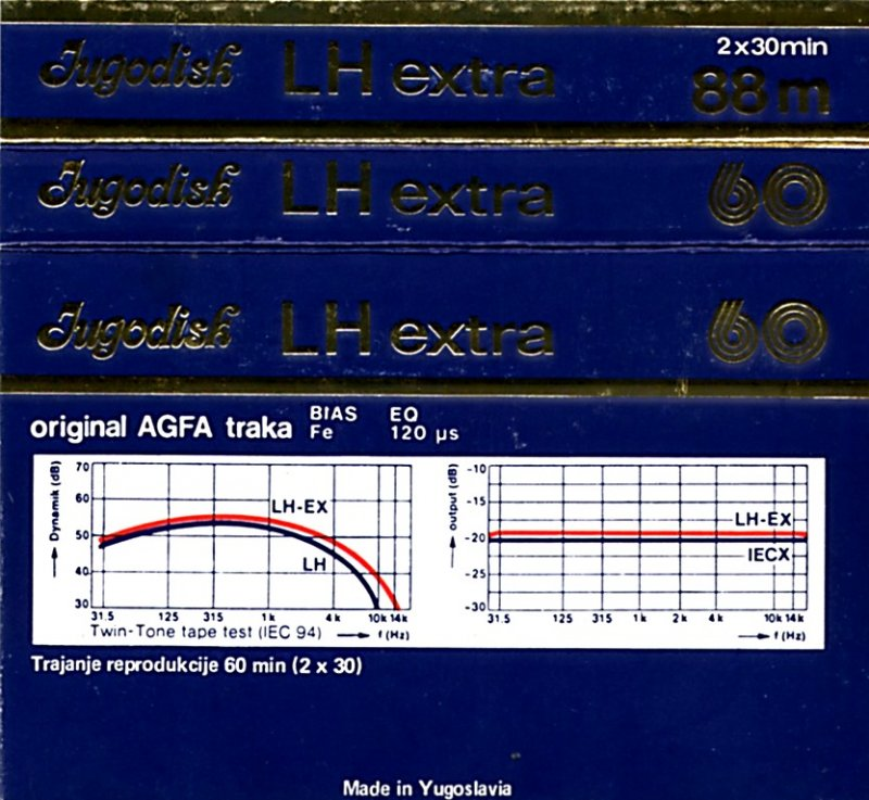Compact Cassette Jugodisk LH extra 60 Type I Normal Yugoslavia