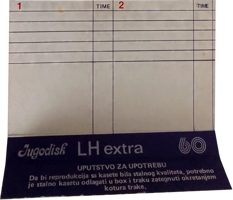 Compact Cassette Jugodisk LH extra 60 Type I Normal Yugoslavia