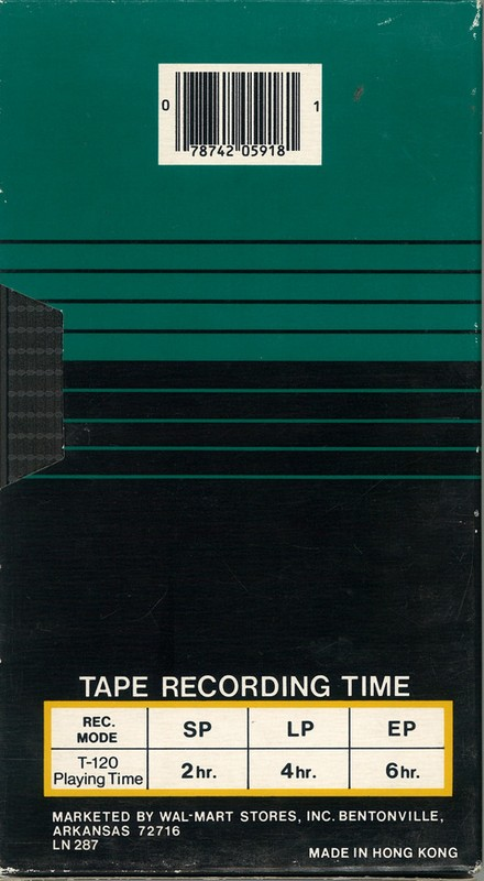 VHS, Video Home System Walmart 120 Type I Normal USA