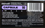 Compact Cassette Maxell Capsule 90 Type IV Metal 1992 North America