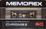Compact Cassette Memorex Chrome II 60 Type II Chrome 1982 USA