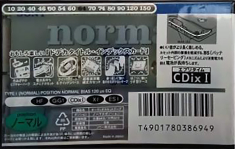 Compact Cassette Sony CDix I 64 "C-64CDX1D" Type I Normal 1996 Japan