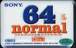 Compact Cassette Sony CDix I 64 "C-64CDX1D" Type I Normal 1996 Japan