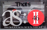 Compact Cassette Thats AS II 46 Type II Chrome 1990 Europe