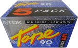 5 pack TDK 90 "Tape Big sound" Type I Normal 1993 UK