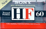 Compact Cassette Sony HF 60 Type I Normal 1993 Japan