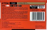 Compact Cassette TDK D 60 "D-60N" Type I Normal 1988 Australia, Europe