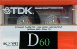 Compact Cassette TDK D 60 "D-60N" Type I Normal 1988 Australia, Europe