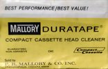 Compact Cassette Mallory "CHC" Cleaning Cassette 1980 USA