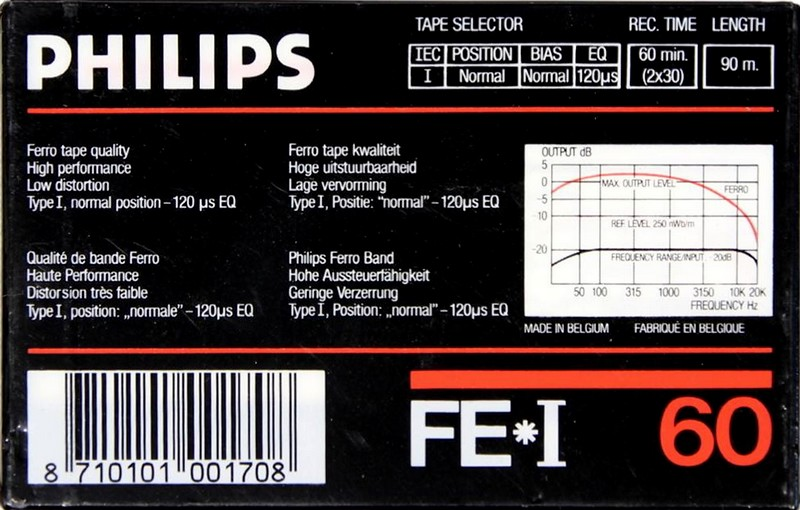 Compact Cassette Philips FE-I 60 Type I Normal 1984 Europe