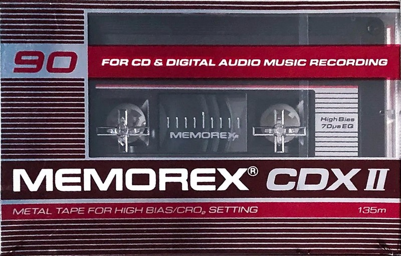 Compact Cassette Memorex CDX II 90 Type II Chrome 1987 USA