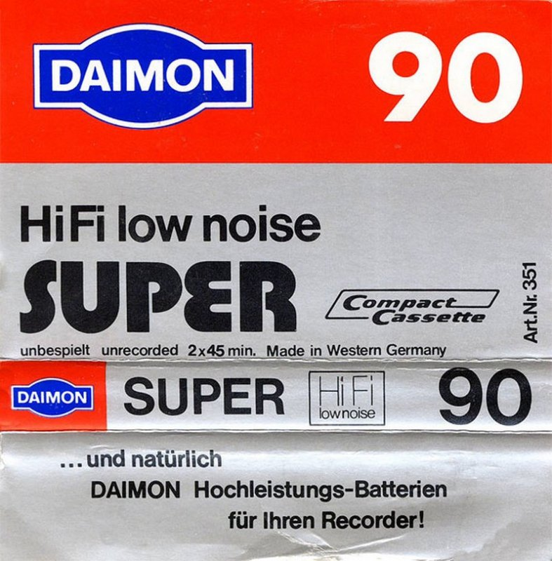Compact Cassette Daimon Super 90 Type I Normal 1978 Germany