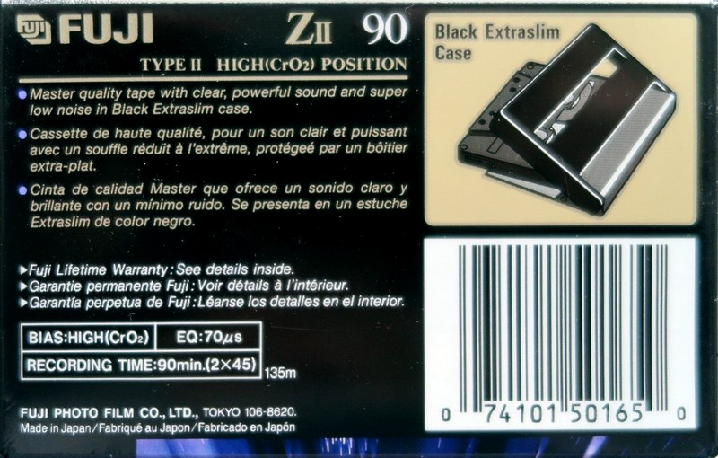 Compact Cassette Fuji Z II 90 Type II Chrome 1998 North America