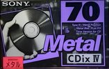 Compact Cassette Sony CDix IV 70 "C-70CDX4B" Type IV Metal 1994 Japan