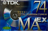 Compact Cassette TDK MAEX 74 "MAEX-74" Type IV Metal 1998 Japan