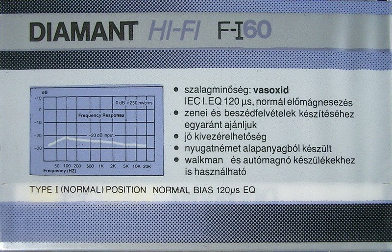 Compact Cassette Polimer Diamant F-I 60 Type I Normal Hungary