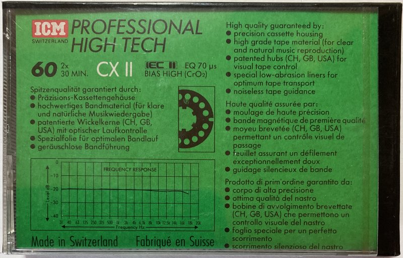 Compact Cassette ICM CX II 60 Type II Chrome 1987 Europe