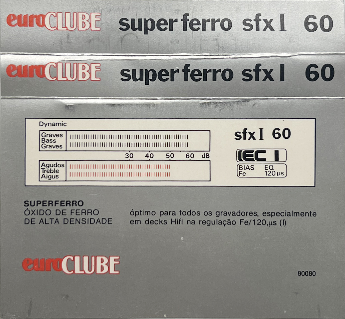 Compact Cassette Euroclube sfx I 60 Type I Normal Portugal