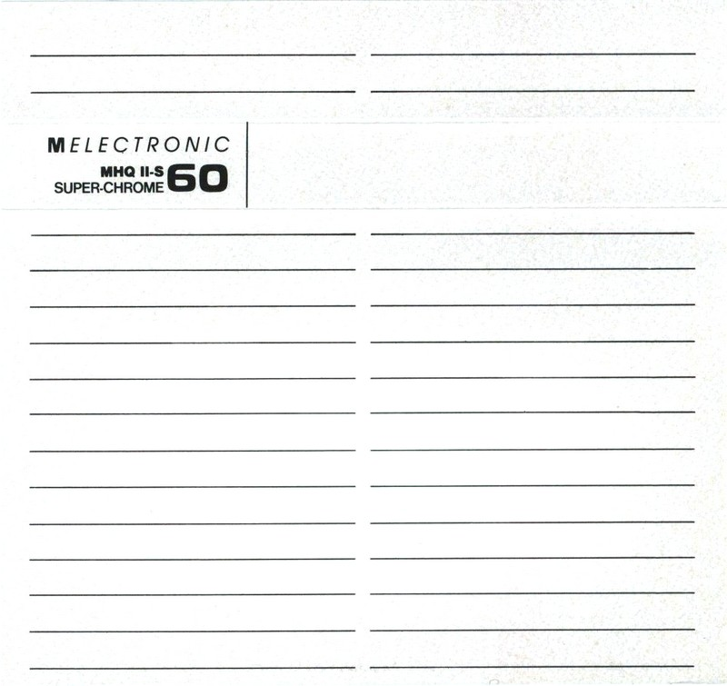Compact Cassette Melectronic MHQ II-S 60 Type II Chrome 1987 Switzerland