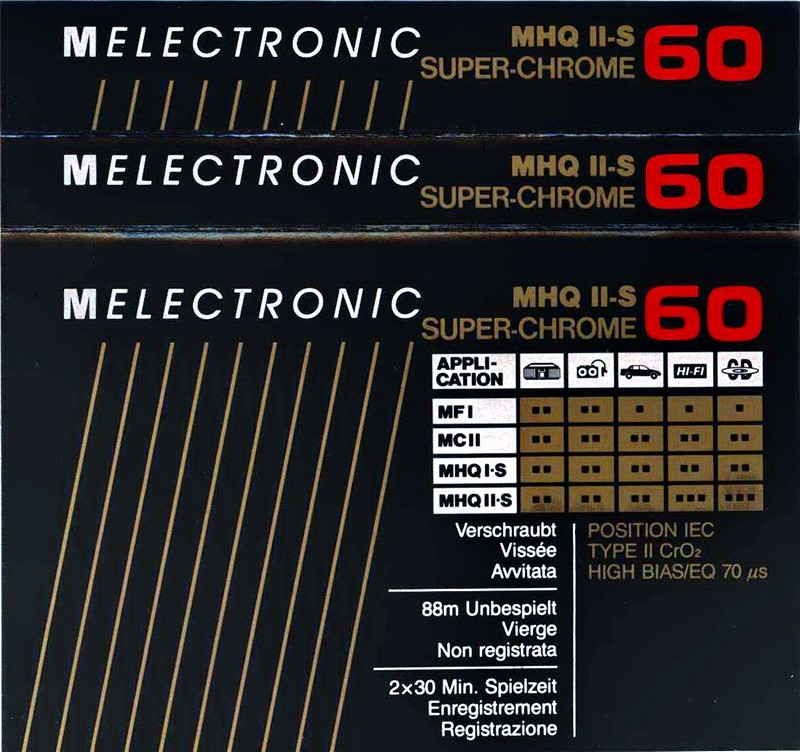 Compact Cassette Melectronic MHQ II-S 60 Type II Chrome 1987 Switzerland