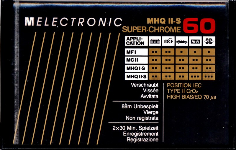 Compact Cassette Melectronic MHQ II-S 60 Type II Chrome 1987 Switzerland