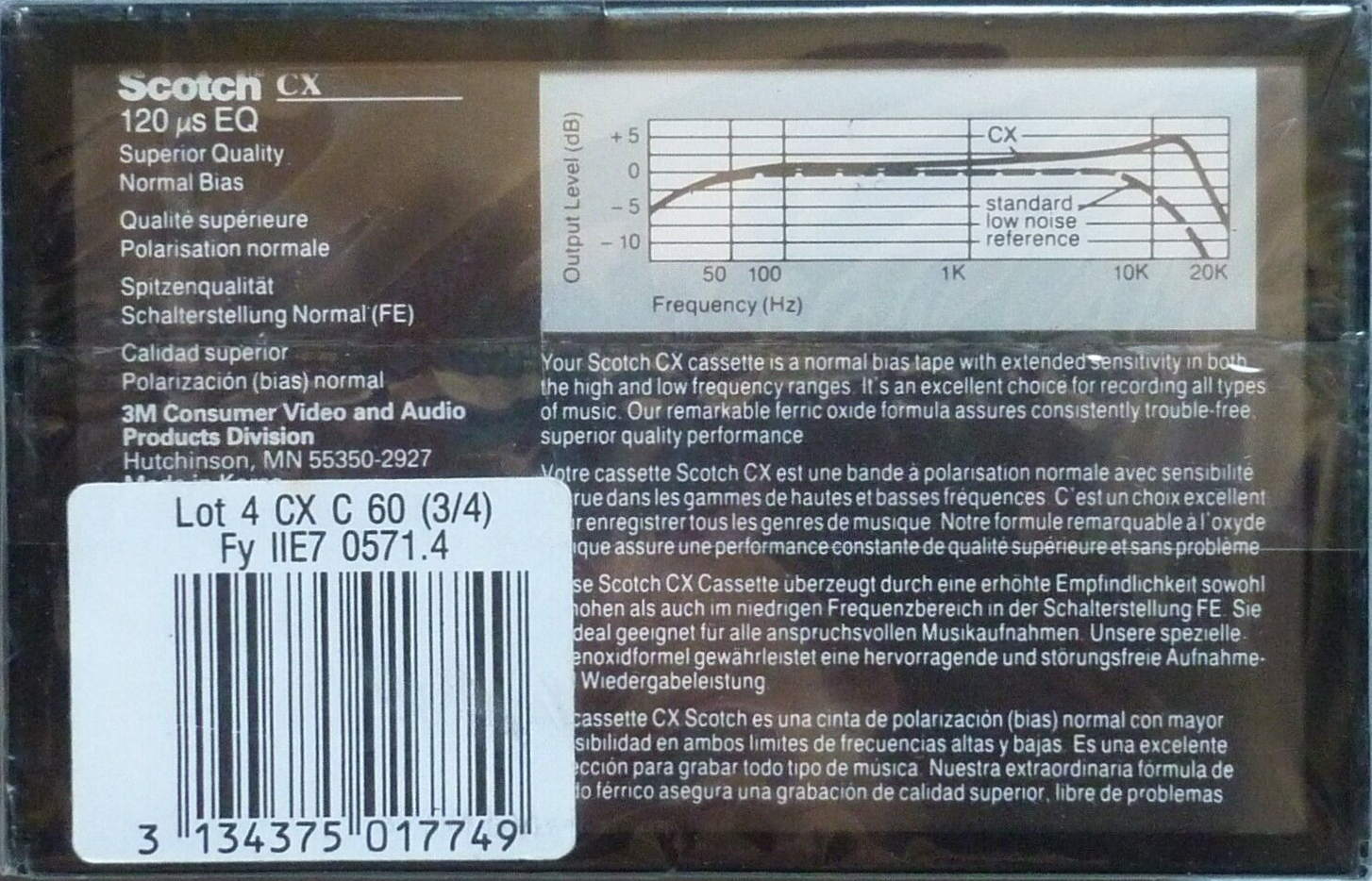 4 pack Scotch CX 60 Type I Normal 1990 Europe